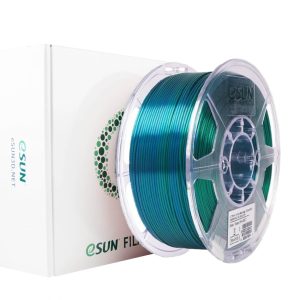 פילמנט שני צבעים Bi-Color Silk Magic מתוצרת eSUN דו גווני בצבע כחול ירוק  1.75 מ"מ - 1 ק"ג.