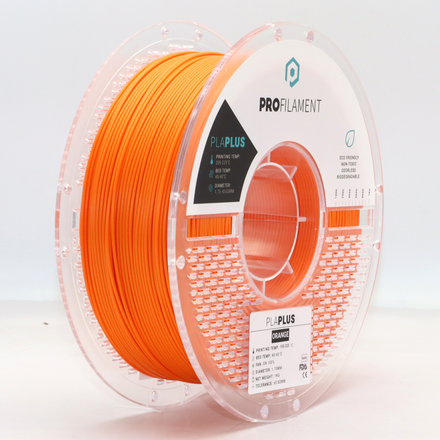 גליל פילמנט מסוג PLA Plus מתוצרת ProFilament באיכות הטובה בעולם בצבע כתום – 1.75mm 1KG